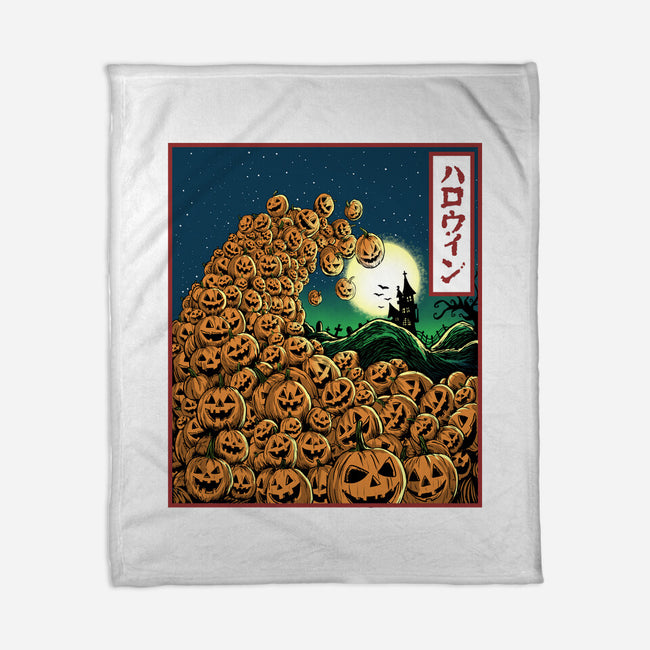 The Great Wave Of Halloween-None-Fleece-Blanket-zascanauta
