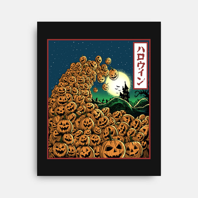The Great Wave Of Halloween-None-Stretched-Canvas-zascanauta