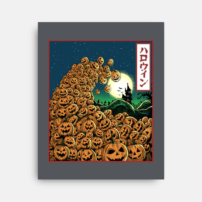 The Great Wave Of Halloween-None-Stretched-Canvas-zascanauta
