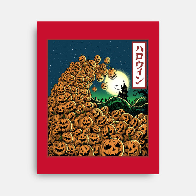 The Great Wave Of Halloween-None-Stretched-Canvas-zascanauta