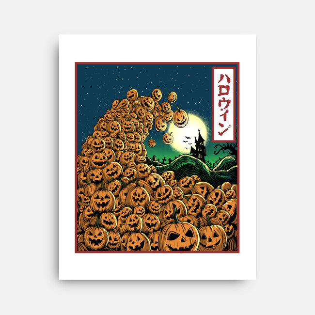 The Great Wave Of Halloween-None-Stretched-Canvas-zascanauta