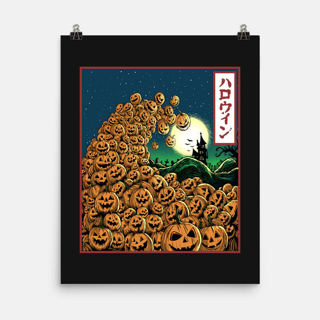 The Great Wave Of Halloween-None-Matte-Poster-zascanauta
