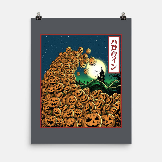 The Great Wave Of Halloween-None-Matte-Poster-zascanauta