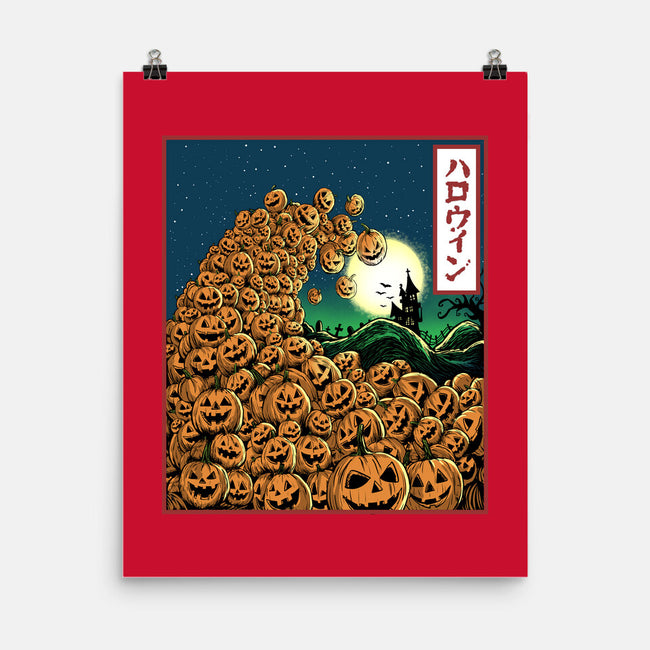 The Great Wave Of Halloween-None-Matte-Poster-zascanauta