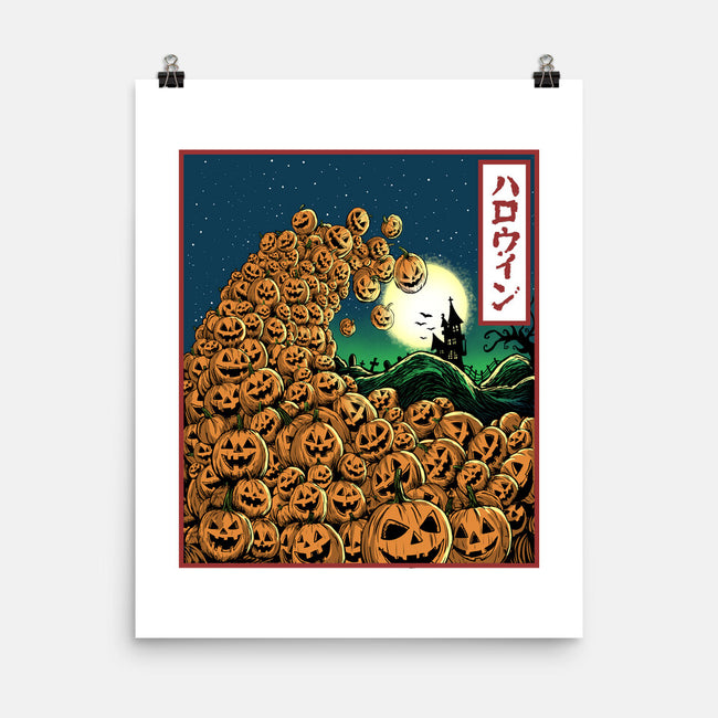 The Great Wave Of Halloween-None-Matte-Poster-zascanauta
