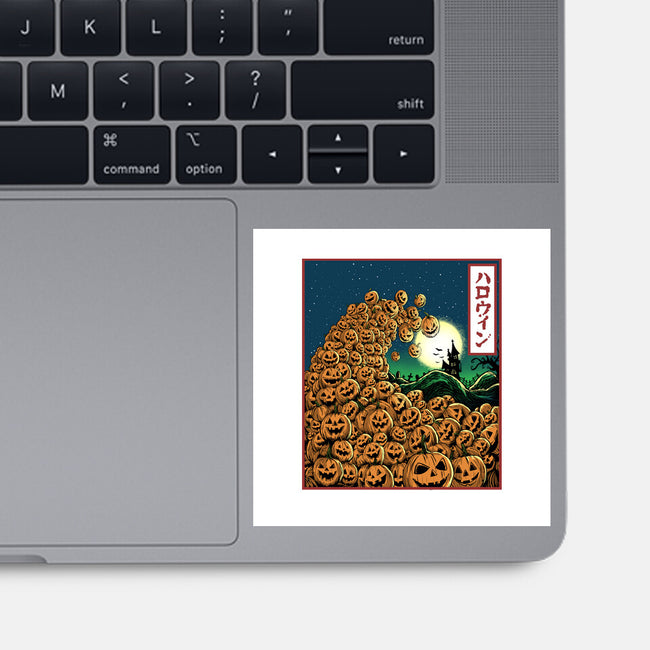 The Great Wave Of Halloween-None-Glossy-Sticker-zascanauta