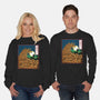 The Great Wave Of Halloween-Unisex-Crew Neck-Sweatshirt-zascanauta