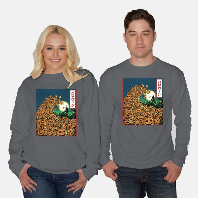 The Great Wave Of Halloween-Unisex-Crew Neck-Sweatshirt-zascanauta