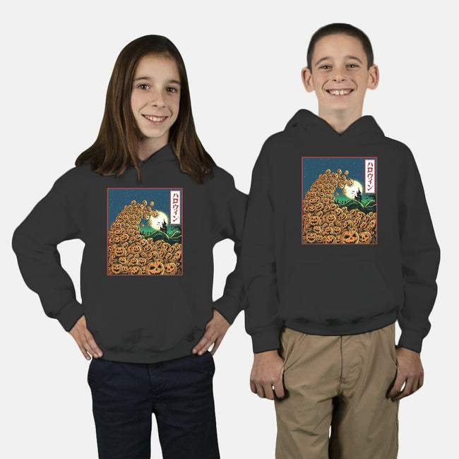 The Great Wave Of Halloween-Youth-Pullover-Sweatshirt-zascanauta