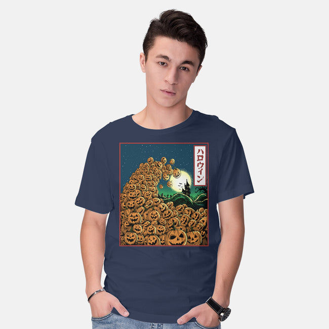 The Great Wave Of Halloween-Mens-Basic-Tee-zascanauta