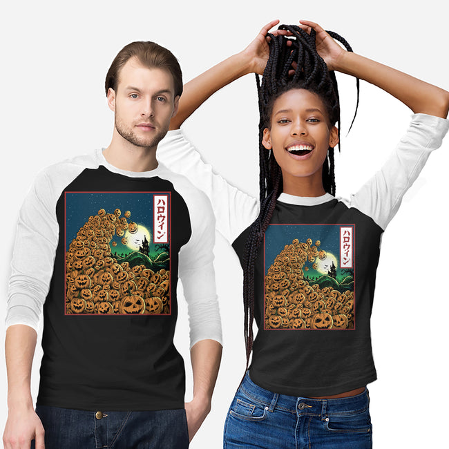 The Great Wave Of Halloween-Unisex-Baseball-Tee-zascanauta
