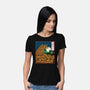 The Great Wave Of Halloween-Womens-Basic-Tee-zascanauta