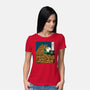The Great Wave Of Halloween-Womens-Basic-Tee-zascanauta