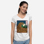 The Great Wave Of Halloween-Womens-V-Neck-Tee-zascanauta