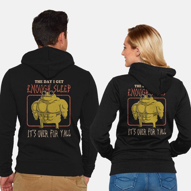 Sleepless Frog-Unisex-Zip-Up-Sweatshirt-eduely