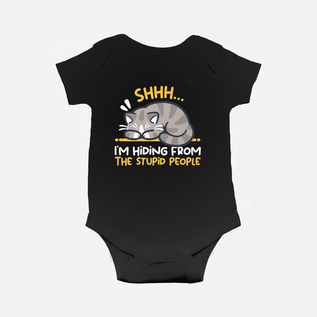 Hiding From The Stupid People-Baby-Basic-Onesie-NemiMakeit
