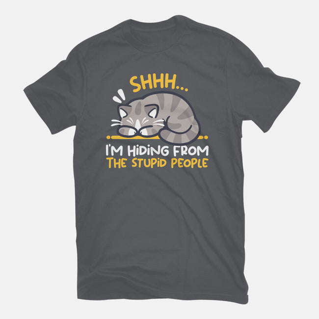 Hiding From The Stupid People-Womens-Fitted-Tee-NemiMakeit