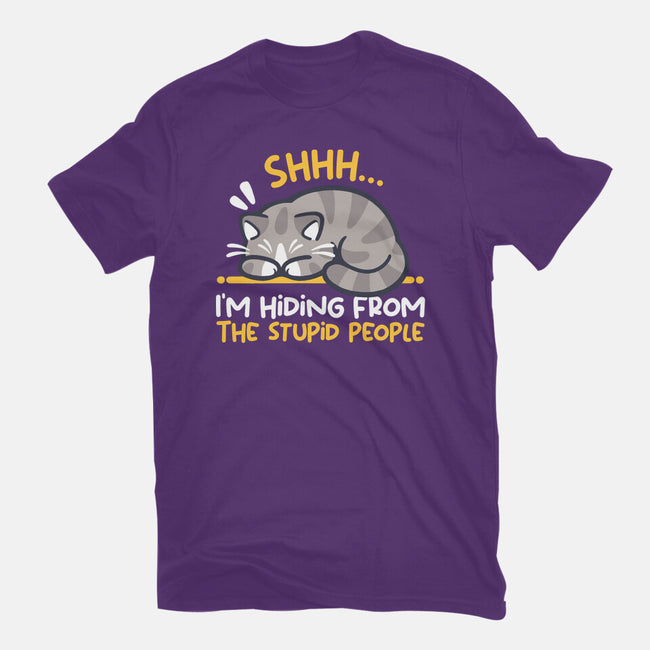 Hiding From The Stupid People-Womens-Fitted-Tee-NemiMakeit