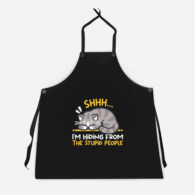 Hiding From The Stupid People-Unisex-Kitchen-Apron-NemiMakeit