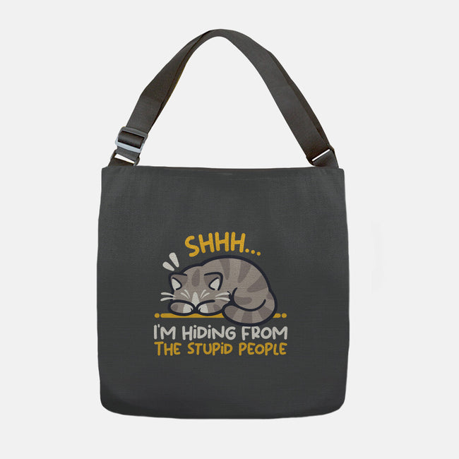 Hiding From The Stupid People-None-Adjustable Tote-Bag-NemiMakeit
