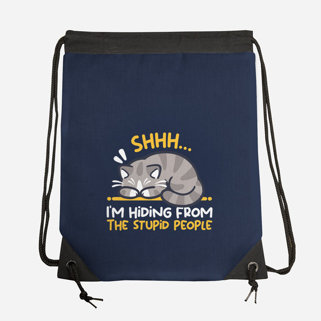 Hiding From The Stupid People-None-Drawstring-Bag-NemiMakeit