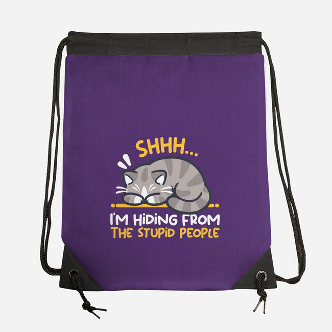 Hiding From The Stupid People-None-Drawstring-Bag-NemiMakeit