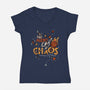 Agent Of Chaos-Womens-V-Neck-Tee-keyvei
