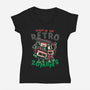 Night Of The Retro Zombies-Womens-V-Neck-Tee-glitchygorilla