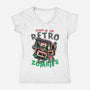 Night Of The Retro Zombies-Womens-V-Neck-Tee-glitchygorilla
