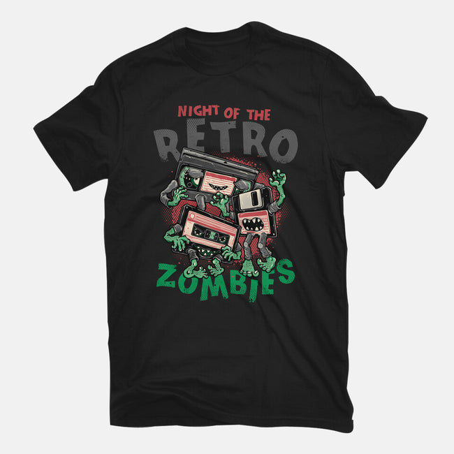 Night Of The Retro Zombies-Mens-Heavyweight-Tee-glitchygorilla