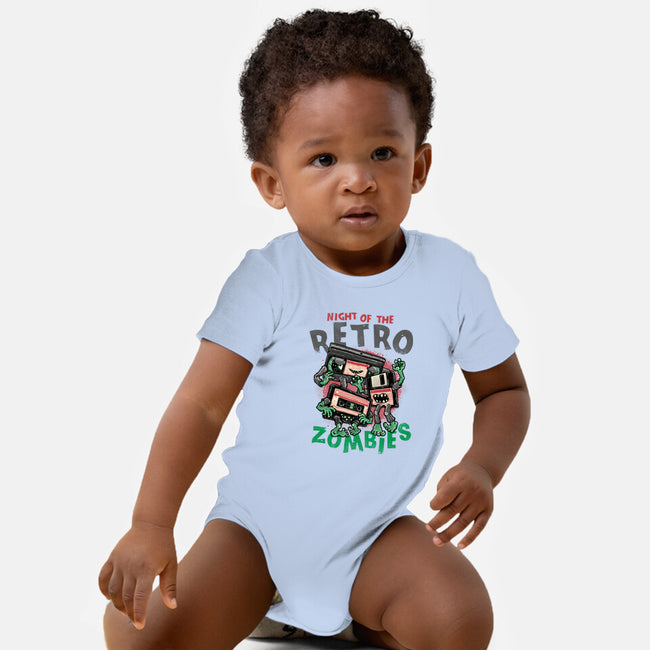 Night Of The Retro Zombies-Baby-Basic-Onesie-glitchygorilla