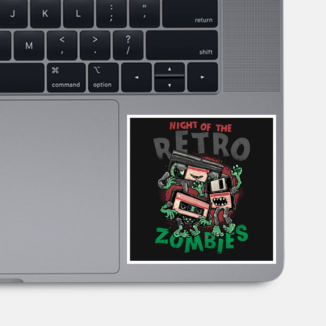 Night Of The Retro Zombies-None-Glossy-Sticker-glitchygorilla