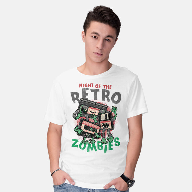 Night Of The Retro Zombies-Mens-Basic-Tee-glitchygorilla