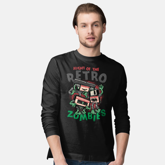 Night Of The Retro Zombies-Mens-Long Sleeved-Tee-glitchygorilla