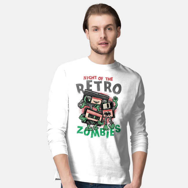 Night Of The Retro Zombies-Mens-Long Sleeved-Tee-glitchygorilla