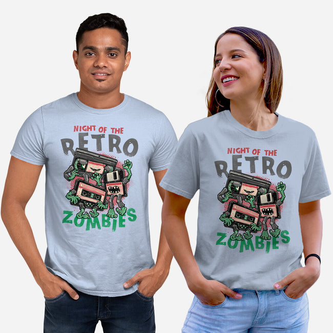 Night Of The Retro Zombies-Unisex-Basic-Tee-glitchygorilla