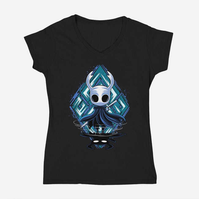 Little Ghost-Womens-V-Neck-Tee-rmatix