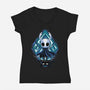 Little Ghost-Womens-V-Neck-Tee-rmatix