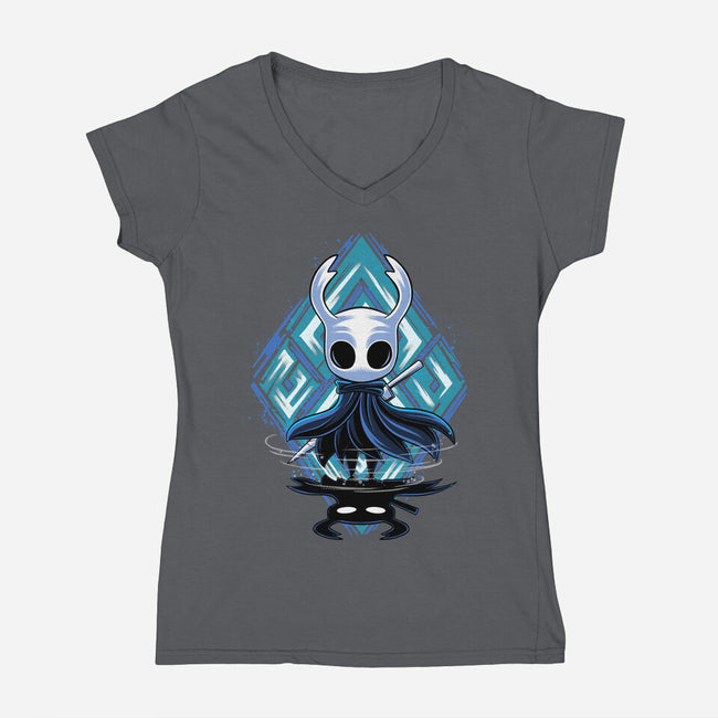 Little Ghost-Womens-V-Neck-Tee-rmatix
