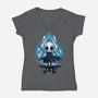Little Ghost-Womens-V-Neck-Tee-rmatix