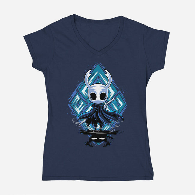 Little Ghost-Womens-V-Neck-Tee-rmatix