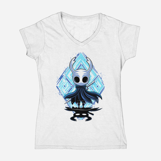 Little Ghost-Womens-V-Neck-Tee-rmatix