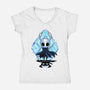 Little Ghost-Womens-V-Neck-Tee-rmatix