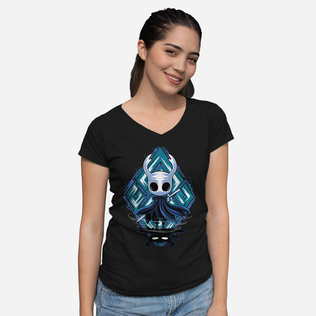 Little Ghost-Womens-V-Neck-Tee-rmatix