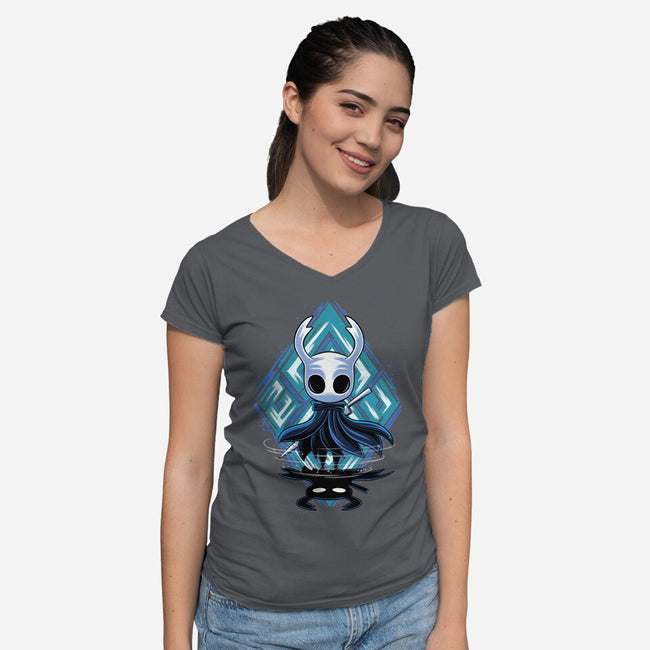 Little Ghost-Womens-V-Neck-Tee-rmatix