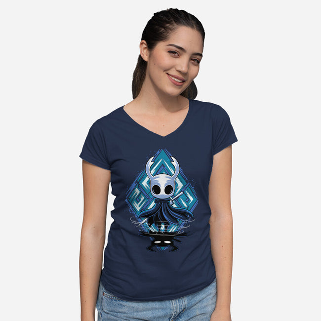 Little Ghost-Womens-V-Neck-Tee-rmatix