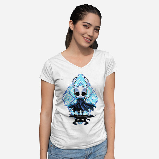 Little Ghost-Womens-V-Neck-Tee-rmatix