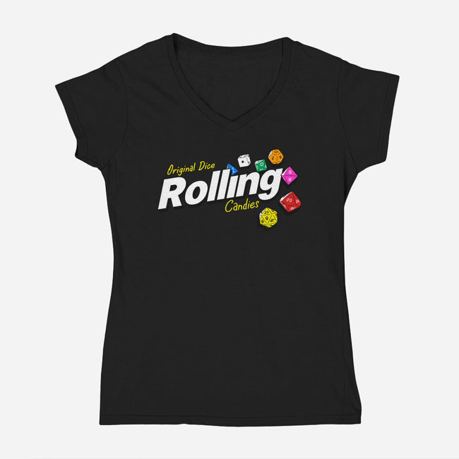 Rolling Candies-Womens-V-Neck-Tee-Getsousa!