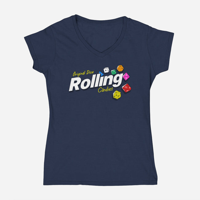 Rolling Candies-Womens-V-Neck-Tee-Getsousa!