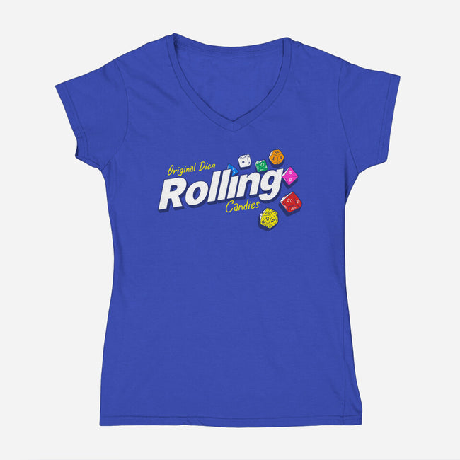 Rolling Candies-Womens-V-Neck-Tee-Getsousa!